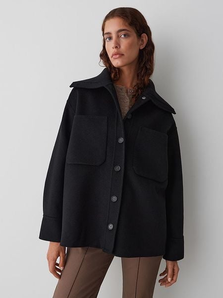 OPUS Kurtka koszulowa w kolorze czarnym rozmiar: 38. Czarne kurtki damskie Opus, bez wzorów, z wełny, bez kaptura. Za 217.99 zł.