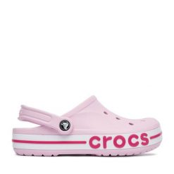 Klapki Crocs. Czerwone klapki damskie Crocs, bez wzorów, bez obcasa. Za 229.99 zł.