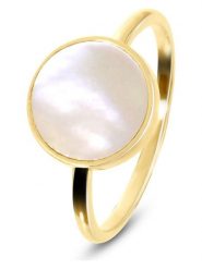 DI GIORGIO Pozłacany pierścionek z masą perłową rozmiar: 54. Brązowe pierścionki damskie DI GIORGIO, z perłą, pozłacane. Za 82.99 zł.