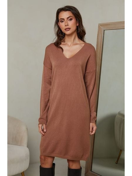 Joséfine Sukienka "Ibrany" w kolorze jasnobrązowym rozmiar: M. Brązowe sukienki damskie Joséfine, m, bez wzorów, z kaszmiru, bez kołnierzyka, bez ramiączek, midi. Za 217.53 zł.