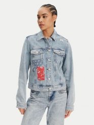 Tommy Jeans Kurtka jeansowa Classic DW0DW20116 Niebieski Regular Fit. Niebieskie kurtki damskie Tommy Jeans, xxl, bez wzorów, z bawełny, bez kaptura. Za 599.99 zł.