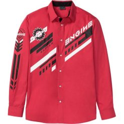 Koszula z długim rękawem Slim Fit bonprix czerwony. Czerwone koszule męskie bonprix, l, bez wzorów, bez kołnierzyka, bez ramiączek. Za 49.99 zł.