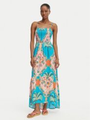 Maaji Sukienka letnia Isadora PT2123CLD009 Błękitny Regular Fit. Niebieskie sukienki damskie Maaji, na lato, m, bez wzorów, z wiskozy, bez kołnierzyka, bez ramiączek. Za 549.99 zł.