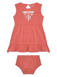 Guess Sukienka codzienna A5GK06 K6YW4 Pomarańczowy Regular Fit. Brązowe sukienki dziewczęce Guess, z aplikacjami, z bawełny, bez ramiączek. Za 69.99 zł.