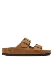 Birkenstock Klapki Arizona Leoi 1028401 Brązowy. Brązowe klapki damskie Birkenstock, bez wzorów, ze skóry, bez obcasa. Za 379.00 zł.