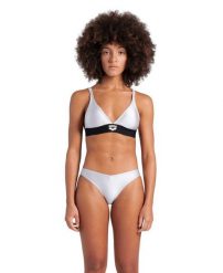 Strój kąpielowy damski dwuczęściowy bikini kostium basen Arena Logo Tape. Białe bikini damskie Arena, bez wzorów. Za 41.99 zł.