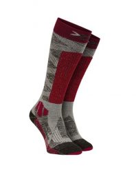Skarpety narciarskie damskie X-Socks Ski Rider Silver 4.0 Red Grey. Czerwone skarpetki damskie X-Socks, bez wzorów, z materiału. Za 95.00 zł.