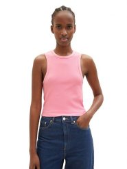 Tom Tailor Top w kolorze jasnoróżowym rozmiar: L/XL. Różowe topy damskie Tom Tailor, l, bez wzorów, prążkowane, bez kołnierzyka. Za 32.98 zł.