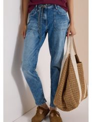 Cecil Dżinsy - Tapered fit - w kolorze niebieskim rozmiar: W27/L28. Niebieskie jeansy damskie Cecil, z podwyższonym stanem. Za 229.95 zł.