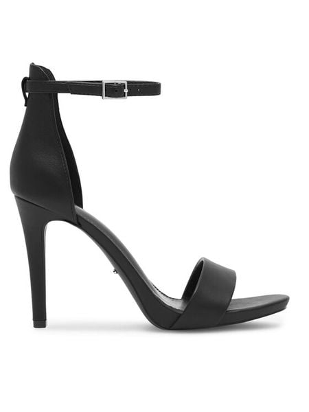 DeeZee Sandały LS6047-01A Czarny. Czarne sandały damskie DeeZee, bez wzorów, z syntetyku, bez obcasa, na szpilce. Za 119.99 zł.