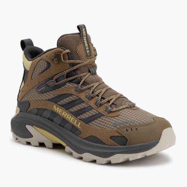Buty turystyczne męskie Merrell Moab Speed 2 Mid GTX. Szare buty trekkingowe męskie MERRELL, bez zapięcia, trekkingowe. Za 689.99 zł.