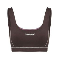 Biustonosz dla kobiet Hummel Pulse Retro Medium. Brązowe biustonosze sportowe damskie HUMMEL, bez wzorów, z materiału. Za 193.50 zł.