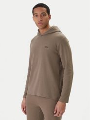 BOSS Bluza Waffle 50535885 Brązowy Regular Fit. Brązowe bluzy bez kaptura męskie Boss, m, z bawełny. Za 299.99 zł.