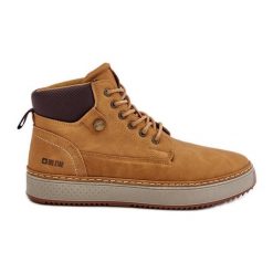 Sznurowane Botki Męskie Big Star OO174561 Hi-Poly System Camel brązowe. Brązowe buty zimowe męskie ze skóry, bez zapięcia. Za 266.87 zł.