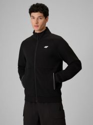 4F Bluza dresowa regular bez kaptura męska - czarna M. Czarne bluzy bez kaptura męskie 4f, m, z dresówki. Za 199.99 zł.