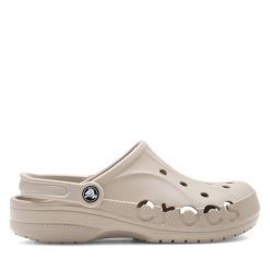 Klapki Crocs. Brązowe klapki damskie Crocs, bez wzorów, bez obcasa. Za 199.99 zł.
