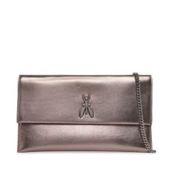 Torebka Patrizia Pepe. Szare torebki klasyczne damskie Patrizia Pepe, bez wzorów, wizytowe, bez kołnierzyka, bez ramiączek. Za 869.99 zł.