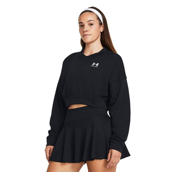 Bluza treningowa damska Under Armour Rival Terry Os Crop Crew. Czarne bluzy bez kaptura damskie Under Armour, l. Za 209.99 zł.