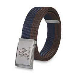 Pasek parciany BETLEWSKI PRC-10_SR-2 XL brązowo-granatowy. Brązowe paski męskie Betlewski, bez wzorów, z materiału. Za 39.99 zł.