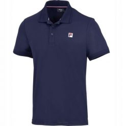 Koszulka tenisowa Fila Polo Hermano. Niebieskie koszulki polo męskie Fila, l, bez wzorów, z materiału, bez ramiączek. Za 209.00 zł.