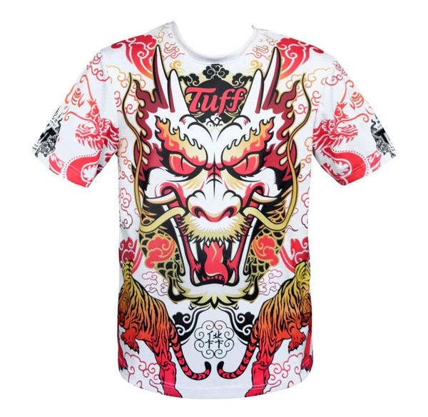 Koszulka Treningowa TUFF King Of The Dragon In White. Białe szorty męskie TUFF, bez wzorów, z materiału, biznesowe. Za 119.00 zł.