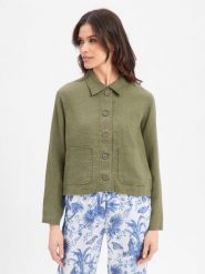Marie Lund Lniana kurtka Kobiety len (100%) zielony, 44. Zielone kurtki damskie Marie Lund, na lato, bez wzorów, ze lnu, bez kaptura. Za 229.95 zł.