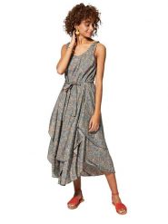 Aller Simplement Sukienka w kolorze błękitno-beżowym rozmiar: 38/40. Brązowe sukienki damskie Aller Simplement, bez wzorów, klasyczne, z asymetrycznym kołnierzem, bez ramiączek, midi, asymetryczne. Za 52.30 zł.