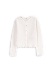 Coccodrillo Kardigan WC5172201EJG Écru Regular Fit. Swetry dziewczęce COCCODRILLO, bez wzorów, z bawełny, bez kołnierzyka. Za 69.99 zł.