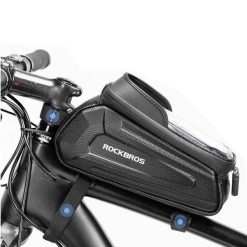 Torba rowerowa sakwa na ramę Rockbros B68-1 wodoodporna 1,5 L. Czarne torebki klasyczne damskie ROCKBROS, bez wzorów, bez dodatków. W wyprzedaży za 59.99 zł.