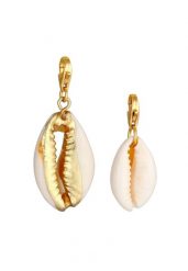 Nenalina Ladies Set Charm Kauri Shell Summer w 925 Sterling Silver platerowane złotem Kolczyki koła 1 ct Damski. Szare kolczyki damskie Nenalina, pozłacane. Za 183.99 zł.