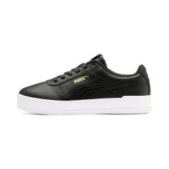 Buty sportowe Puma CARINA LUX. Czarne buty sportowe na co dzień damskie Puma, bez wzorów, ze skóry, tenisowe. Za 169.18 zł.