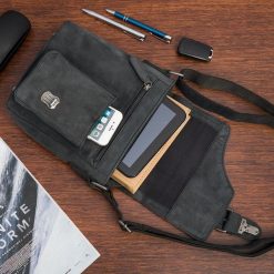 Torba męska skórzana na ramię zgrabna czarna elegancka Beltimore N10. Czarne torby męskie na ramię bez wzorów, na ramię. Za 289.90 zł.