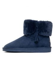 ISLAND BOOT Botki zimowe "Cinnamon" w kolorze granatowym rozmiar: 40. Niebieskie botki damskie Island Boot, na zimę, z materiału, bez obcasa, bez zapięcia. Za 118.84 zł.