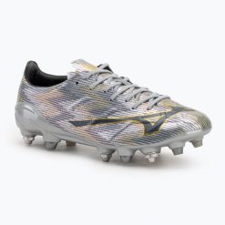 Buty piłkarskie męskie Mizuno α II Japan Mix galaxy silver/8605 c/gold. Szare buty sportowe na co dzień męskie Mizuno, z syntetyku, bez zapięcia, do biegania. Za 1,029.00 zł.