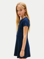 Tommy Hilfiger Sukienka codzienna Skater KG0KG09284 Granatowy Regular Fit. Niebieskie sukienki dziewczęce Tommy Hilfiger, bez wzorów, z bawełny, bez ramiączek. Za 289.99 zł.