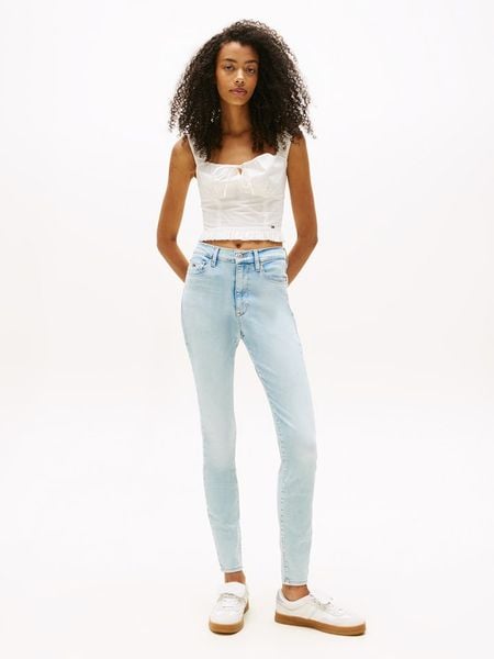 TOMMY JEANS Dżinsy - Skinny fit - w kolorze błękitnym rozmiar: W30/L32. Niebieskie jeansy damskie Tommy Jeans, z podwyższonym stanem. Za 314.01 zł.