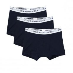 Bokserki męskie Polo Ralph Lauren 3-pak komplet. Niebieskie bokserki męskie Ralph Lauren, bez wzorów, z bawełny. W wyprzedaży za 195.80 zł.