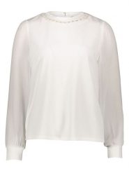 Vila Bluzka w kolorze białym rozmiar: M. Białe bluzki damskie Vila, m, bez wzorów, bez kołnierzyka, bez ramiączek. Za 96.37 zł.