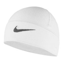 Elastyczna Czapka Z Dzianiny Z Logo. Białe czapki męskie Nike, bez wzorów, z dzianiny. Za 151.50 zł.
