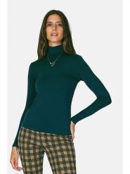 ASSUILI Koszulka w kolorze ciemnozielonym rozmiar: 34. Zielone bluzki damskie Assuili, bez wzorów, klasyczne, bez kołnierzyka, bez ramiączek. Za 65.54 zł.