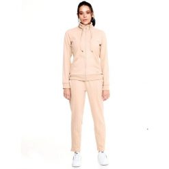 Bluza z zamek błyskawiczny na co dzień na siłownię. Brązowe bluzy sportowe damskie LEONE 1947 APPAREL, l, bez wzorów, z dresówki, bez ramiączek, bez kaptura. W wyprzedaży za 273.65 zł.