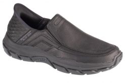 Buty sportowe Sneakersy męskie, Slip-Ins Respected - Elgin. Czarne buty sportowe na co dzień męskie Skechers, z materiału, bez zapięcia, trekkingowe. Za 399.99 zł.
