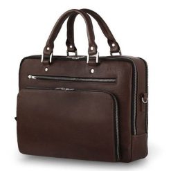 Skórzana męska torba na laptopa Solier SL24 Shannon ciemny brąz. Brązowe torby na laptopa męskie Solier, ze skóry. Za 799.98 zł.