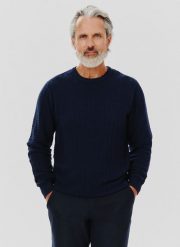 PAKO LORENTE – Męski sweter w kolorze granatowym. Swetry męskie Pako Lorente, na jesień, m, bez wzorów, z bawełny, bez kołnierzyka. Za 89.99 zł.