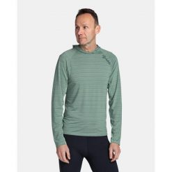 Męska bluza fitness Kilpi AILEEN-M. Zielone bluzy sportowe męskie Kilpi, bez wzorów, z materiału, sportowe, bez kołnierzyka, bez ramiączek. Za 163.85 zł.