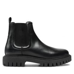 Sztyblety Tommy Hilfiger. Czarne sztyblety męskie Tommy Hilfiger, bez zapięcia. Za 419.99 zł.