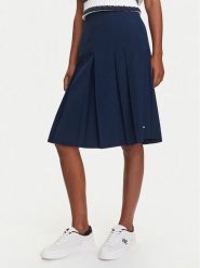 Tommy Hilfiger Spódnica plisowana WW0WW46796 Granatowy Regular Fit. Niebieskie spódniczki damskie Tommy Hilfiger, bez wzorów, z syntetyku, plisowane. Za 399.99 zł.