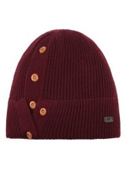 Eisbär Czapka beanie "Cole" w kolorze bordowym rozmiar: onesize. Czerwone czapki zimowe damskie Eisbar, z materiału. Za 96.37 zł.