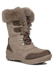 Kimberfeel Kozaki zimowe "Elena" w kolorze brązowym rozmiar: 36. Brązowe kozaki damskie Kimberfeel, z materiału, z okrągłym noskiem, bez obcasa. Za 415.31 zł.