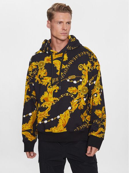 Versace Jeans Couture Bluza 75GAI3C0 Czarny Regular Fit. Czarne bluzy bez kaptura męskie Versace Jeans Couture, l, z bawełny. Za 1,509.00 zł.